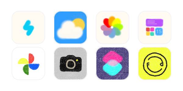 クレヨン風🖍Palette App Icon Pack[GlwBw0tQepDvK64og6oy]