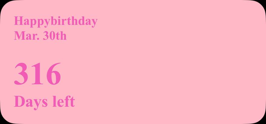 Pretty Countdown Widget ideas[NZuGPs18Z8ILRdX2fmVV]
