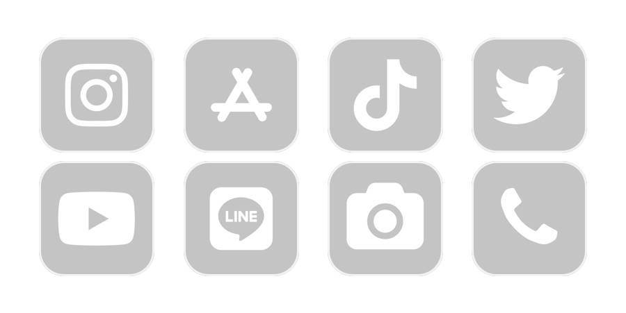 白灰色App Icon Pack[WhyChKRAVFgaHQTqRcaB]