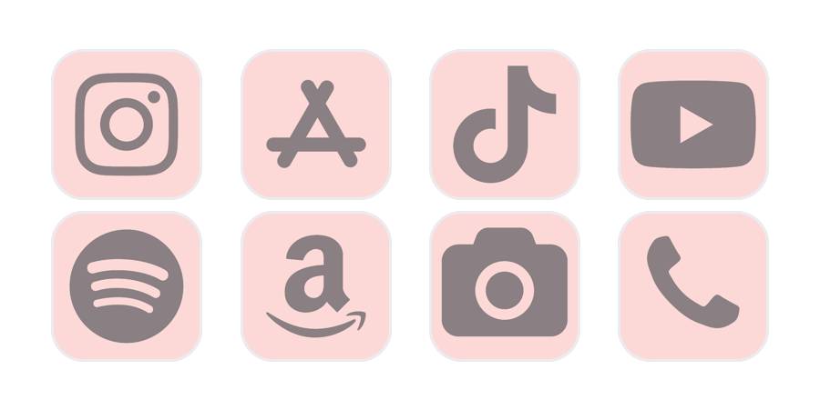 Pink/Grey Aesthetic Pacote de ícones de aplicativos[ZCHR7ZnxHsN9w1MWXQwC]