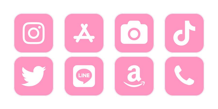 pink White Пакет значків додатків[LBDYFK9KHavgydEm4Yd0]
