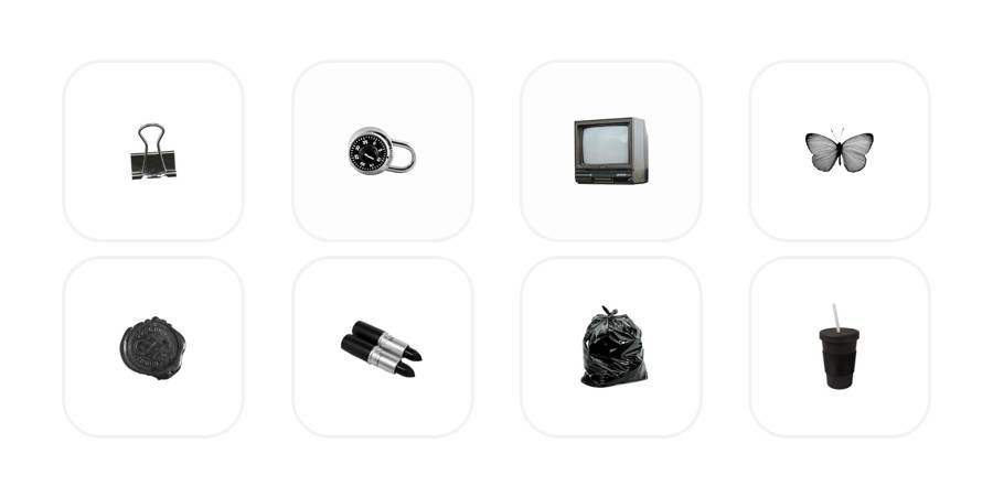 black & white Paquete de iconos de aplicaciones[AVmt3Kpmejyp1VQhZ91Z]