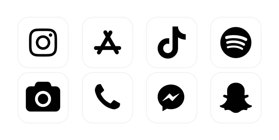 black and white App Icon Pack[b0PsRdTmb3AJGefmNwlw]