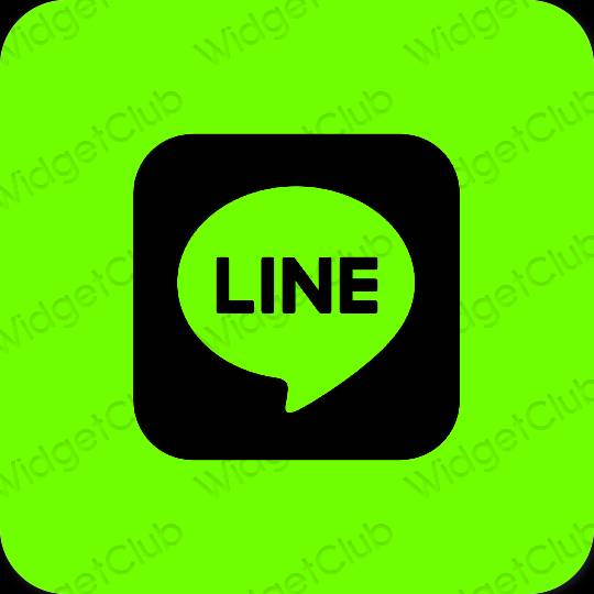 Thẩm mỹ màu xanh lá LINE biểu tượng ứng dụng