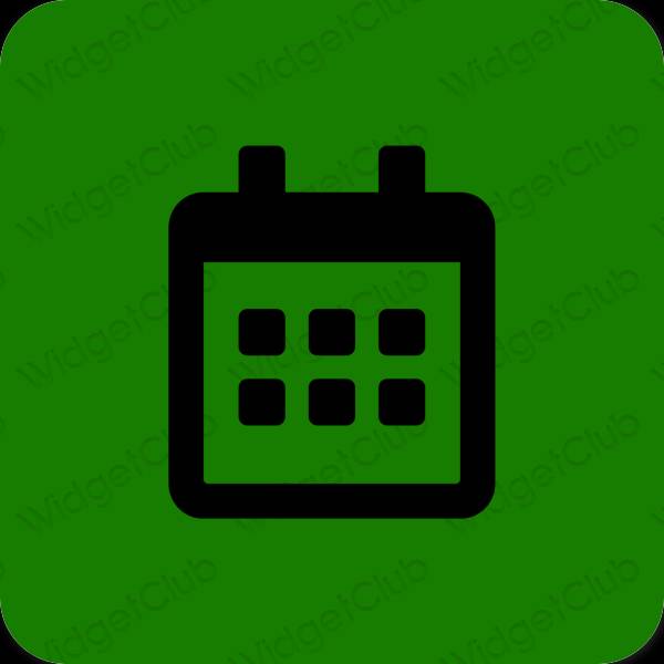 Αισθητικός πράσινος Calendar εικονίδια εφαρμογών