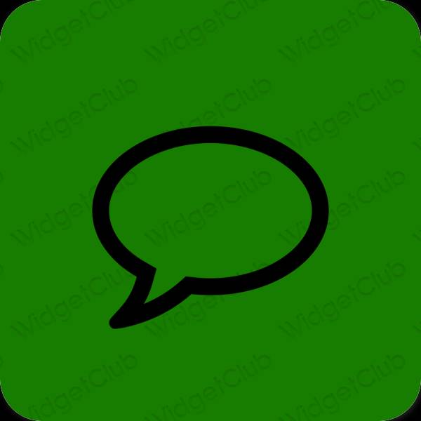 Естетски зелена Messages иконе апликација