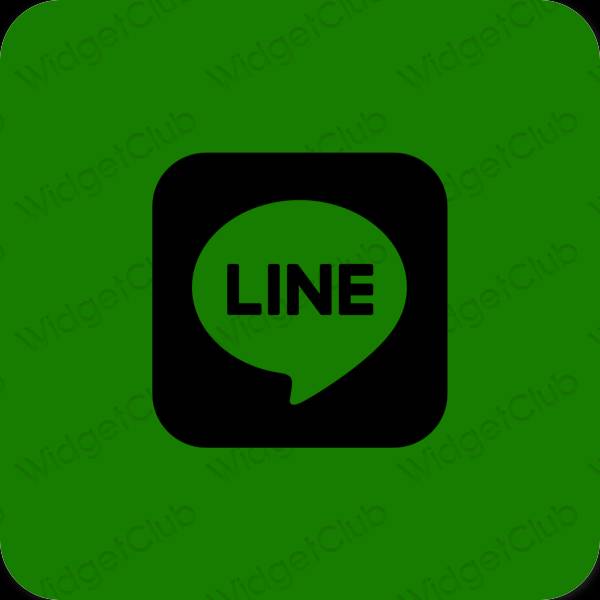 Estetické zelená LINE ikony aplikácií