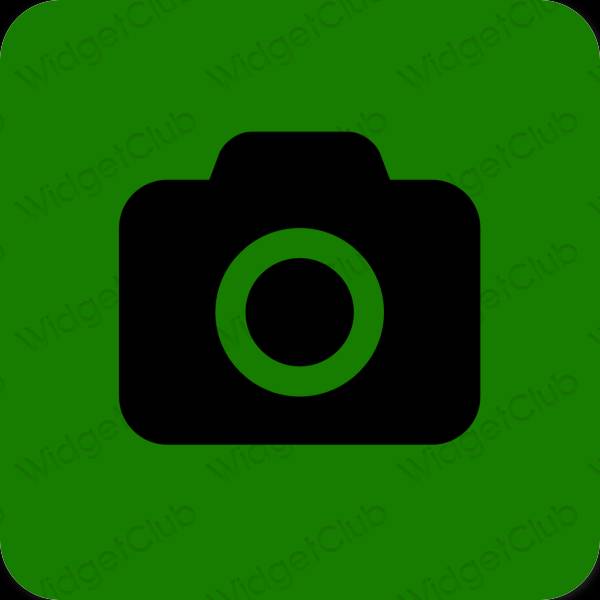 Estético verde Camera iconos de aplicaciones