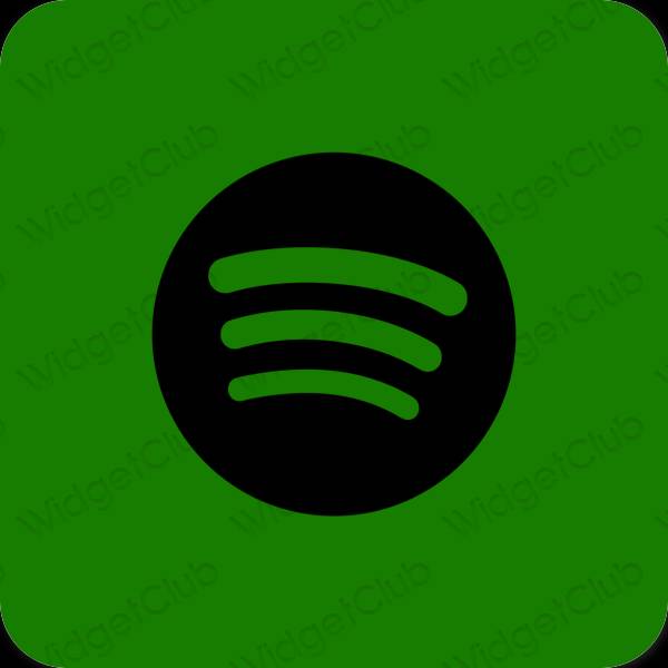 Αισθητικός πράσινος Spotify εικονίδια εφαρμογών