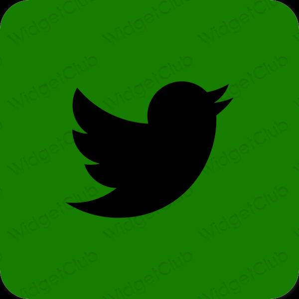 Estetické zelená Twitter ikony aplikácií