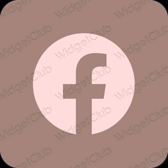 Estético marrón Facebook iconos de aplicaciones