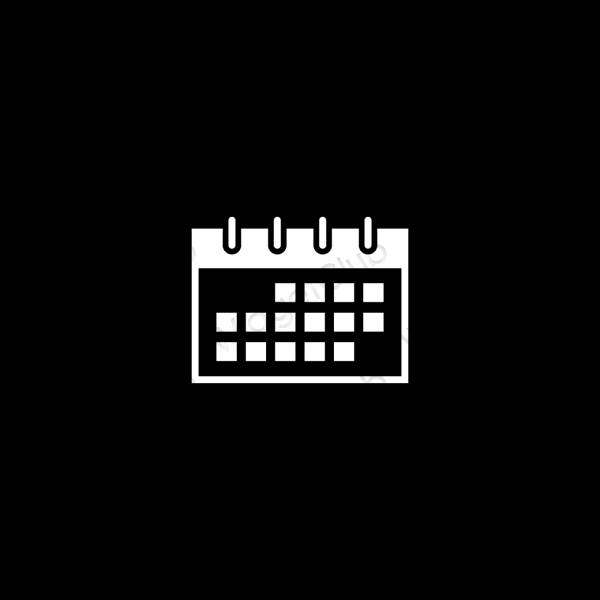 Esteettinen musta Calendar sovelluskuvakkeet