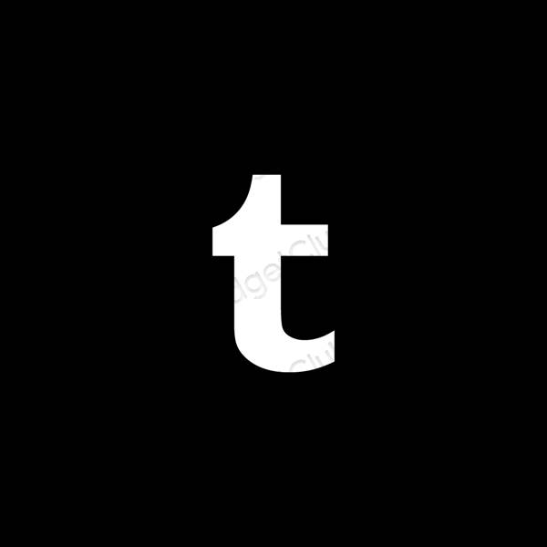 Estetisk svart Tumblr app ikoner