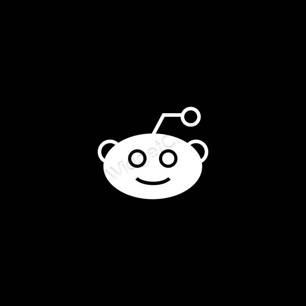 Естетски црн Reddit иконе апликација