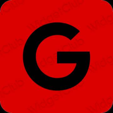 Estetico rosso Google icone dell'app