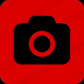 Esteetiline punane Camera rakenduste ikoonid