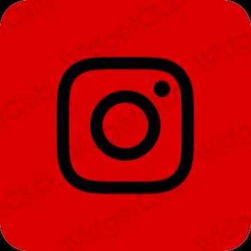 Esztétika piros Instagram alkalmazás ikonok