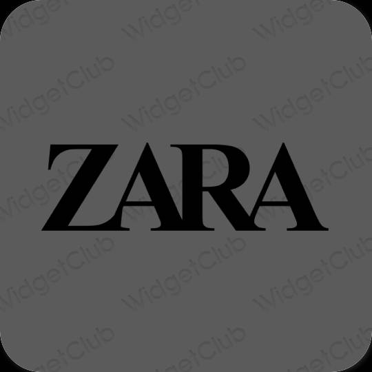Estetyka szary ZARA ikony aplikacji