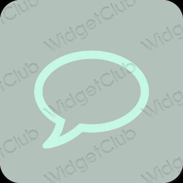 Estetyka Zielony Messages ikony aplikacji