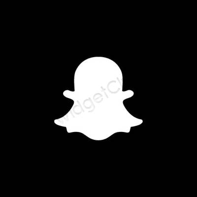 审美的 黑色的 snapchat 应用程序图标
