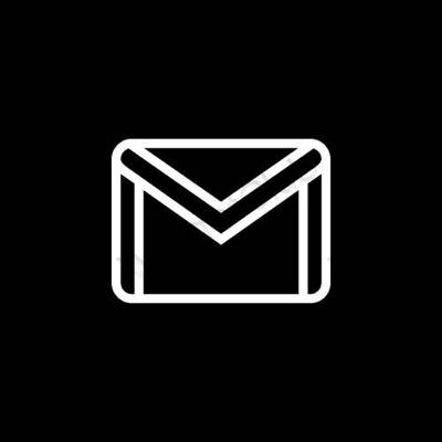 Estetski crno Gmail ikone aplikacija