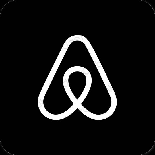 Estetyka czarny Airbnb ikony aplikacji