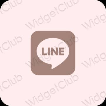審美的 柔和的粉紅色 LINE 應用程序圖標