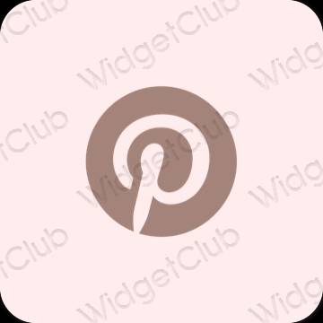 Esteetiline pastelne roosa Pinterest rakenduste ikoonid
