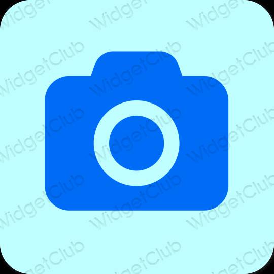 Естетичний пастельний синій Camera значки програм