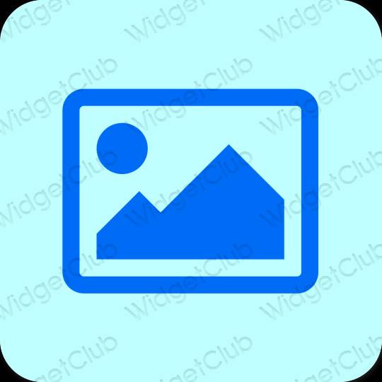 Æstetisk pastel blå Photos app ikoner