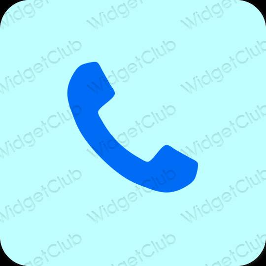 Estetický pastelově modrá Phone ikony aplikací