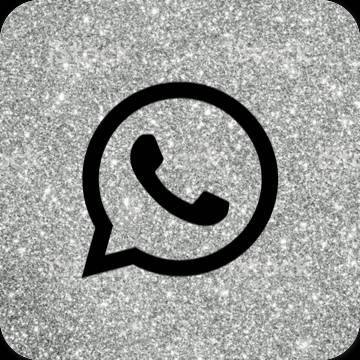 Estetisk svart WhatsApp app ikoner