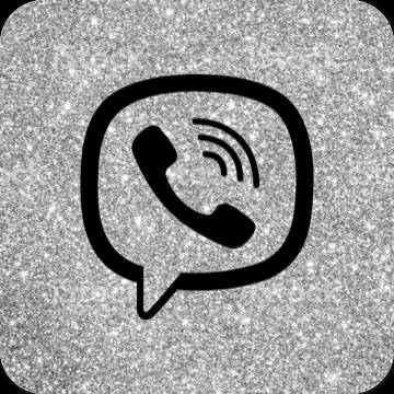 Естетичен черен Viber икони на приложения