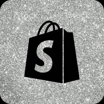 Estético Preto Shopify ícones de aplicativos