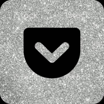 Estético negro Pocket iconos de aplicaciones
