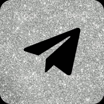 زیبایی شناسی سیاه Telegram آیکون های برنامه