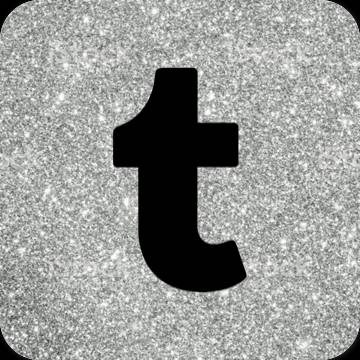 Estetyka czarny Tumblr ikony aplikacji