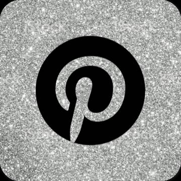 Естетичен черен Pinterest икони на приложения