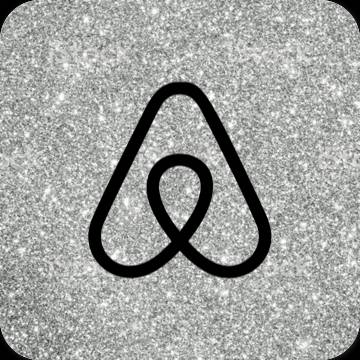 Estetyka czarny Airbnb ikony aplikacji