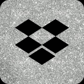 אֶסתֵטִי שָׁחוֹר Dropbox סמלי אפליקציה