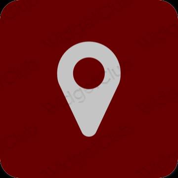 Estetické hnedá Google Map ikony aplikácií