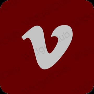 Esztétika barna Vimeo alkalmazás ikonok
