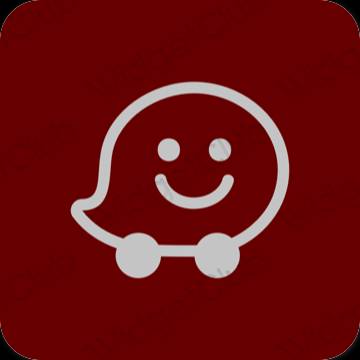 Aesthetic brown Waze app icons