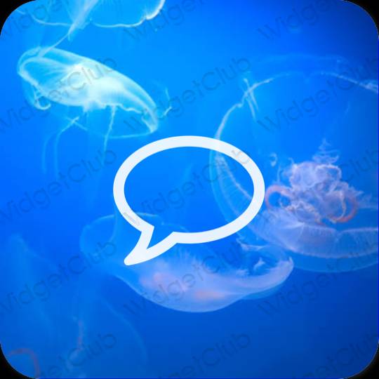 Αισθητικός μπλε Messages εικονίδια εφαρμογών