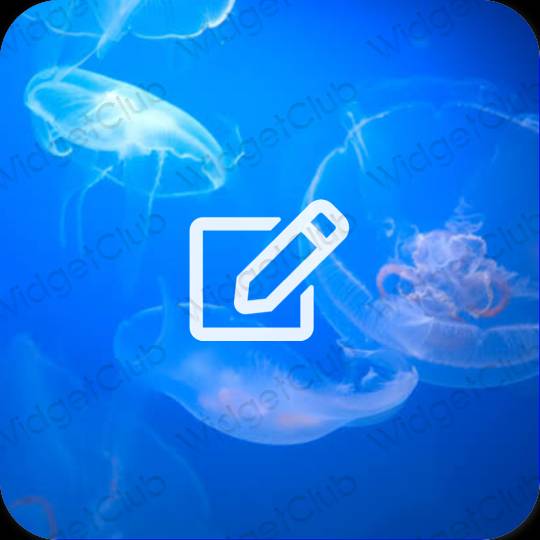 Æstetisk blå Notes app ikoner