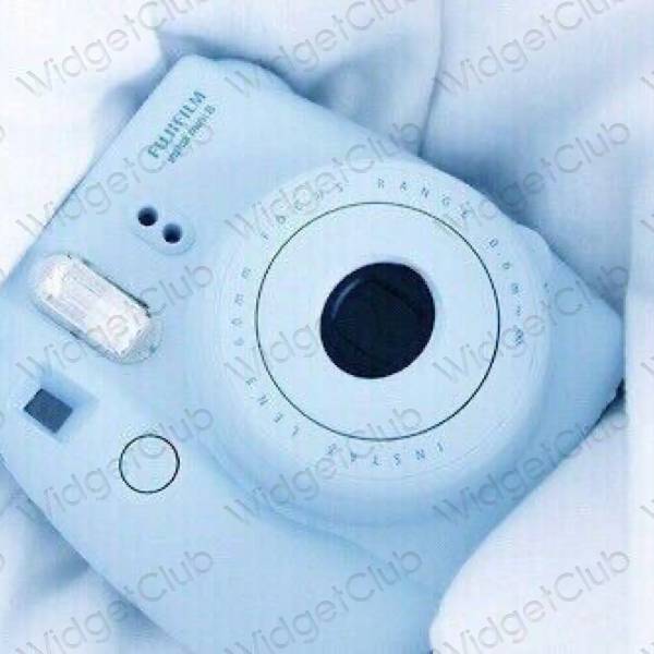 Esthétique bleu pastel Camera icônes d'application