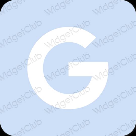 Estetisk pastellblå Google app ikoner