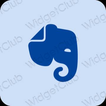Estetické pastelovo modrá Evernote ikony aplikácií