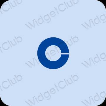 Естетски пастелно плава Coinbase иконе апликација