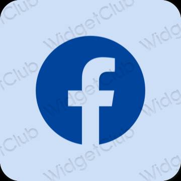Estetinis pastelinė mėlyna Facebook programėlių piktogramos